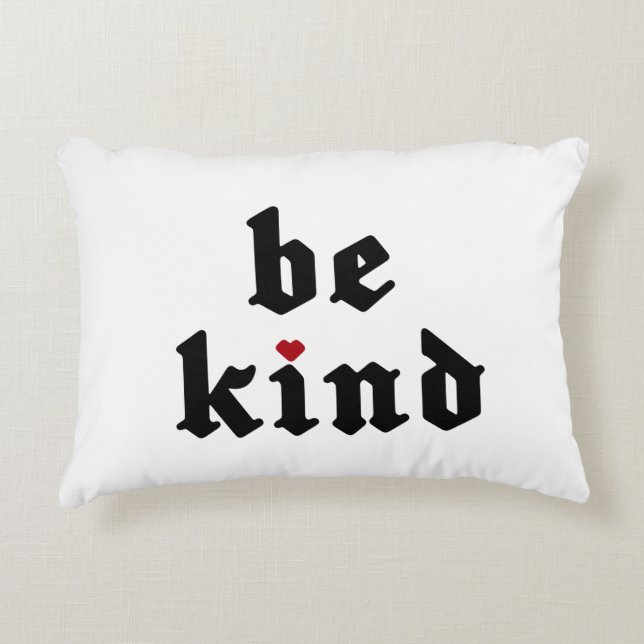 Be Kind – Simple Positive Message Accent Pillow (Front)