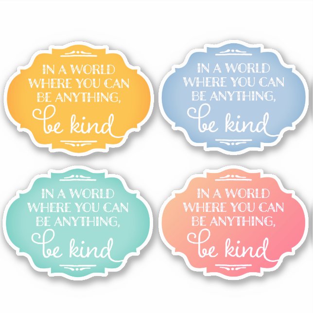 Be Kind Sticker – Assorted Colours (Front)
