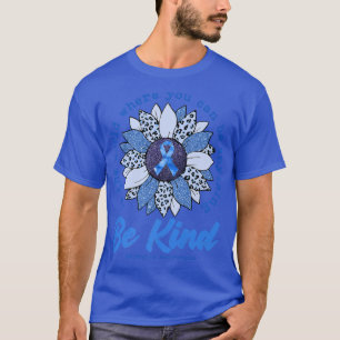 Be Kind Sunflower Blue Diabetes Awareness Ribbon P T-Shirt