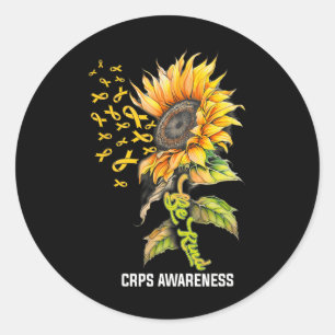 Be Kind Sunflower Crps Awareness Classic Round Sticker