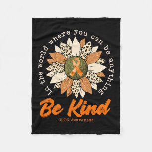 Be Kind Sunflower Orange Crps Awareness Ribbon 1 Fleece Blanket