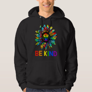 Be Kind Sunflower Power Fist Lgbt Pride Gay Lesbia Hoodie