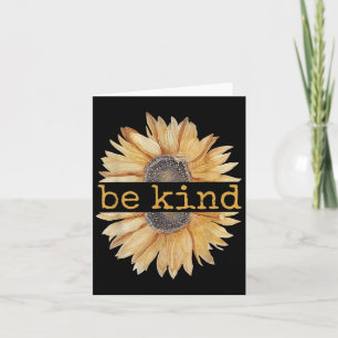 Be Kind Sunflower Retro Vintage Cute Graphic Kindn Card