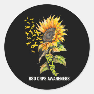 Be Kind Sunflower RSD CRPS Awareness Classic Round Sticker