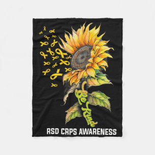 Be Kind Sunflower Rsd Crps Awareness  Fleece Blanket