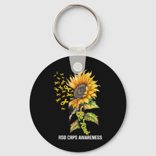 Be Kind Sunflower RSD CRPS Awareness Keychain