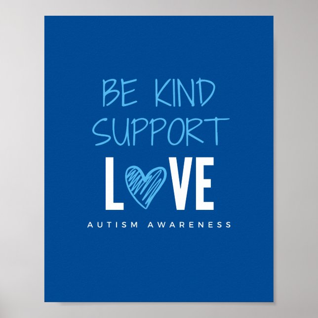 be kind.support.love autisme Poster & Prints (Devant)