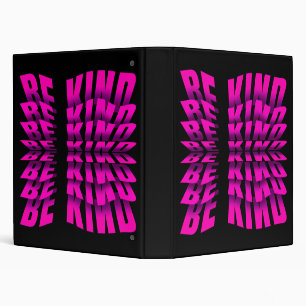 BE KIND TEXT EFFECT PINK TYPOGRAPHY BINDER