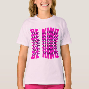 BE KIND TEXT EFFECT PINK TYPOGRAPHY T-Shirt