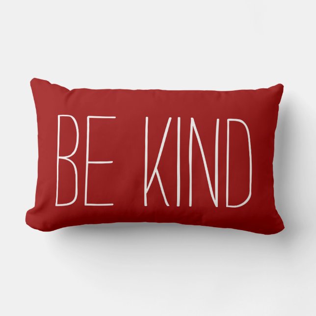 Be Kind, texte blanc sur le Coussin Lumbar Crimson (Recto)