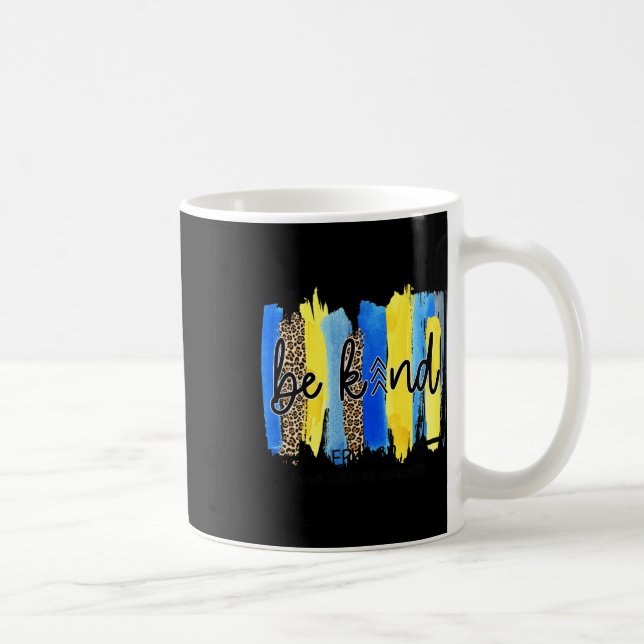 Be Kind Three Arrows Brush Stroke Down Syndrome Aw Coffee Mug (Right)