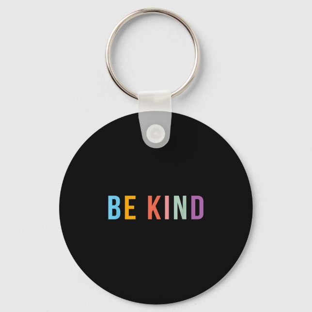 Be Kind - Throwback Retro Design - Positive Quote  Keychain (Front)