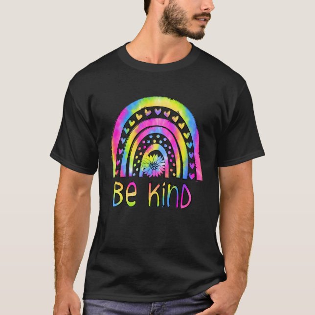 Be Kind Tie Dye Rainbow Choose Kindness Autism Awa T-Shirt (Front)