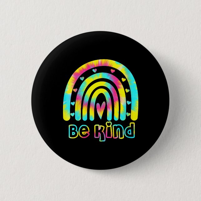 Be Kind Tie Dye Rainbow Kindness Autism Awareness  2 Inch Round Button (Front)