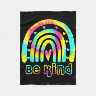 Be Kind Tie Dye Rainbow Kindness Autism Awareness Fleece Blanket