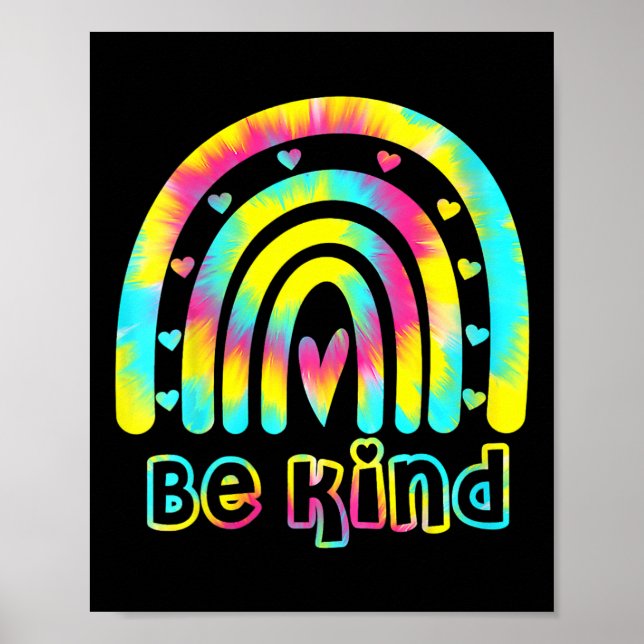 Be Kind Tie Dye Rainbow Kindness Autism Awareness  Poster (Front)