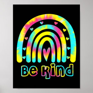 Be Kind Tie Dye Rainbow Kindness Autism Awareness Poster