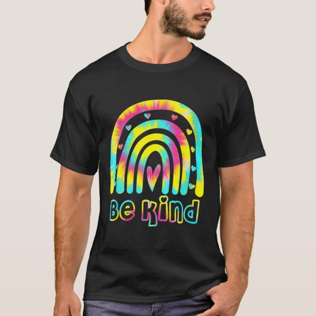 Be Kind Tie Dye Rainbow Kindness Autism Awareness  T-Shirt (Front)