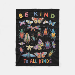 Be Kind To All Kinds Biology Science Insects Colle Fleece Blanket