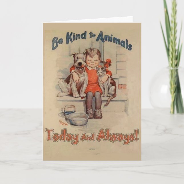 Be Kind To Animals Greeting Card (Front)