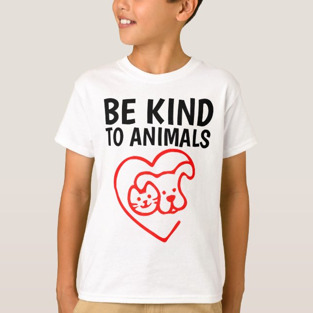 BE KIND TO ANIMALS Kids T-shirts (Front)