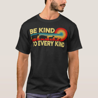 Be Kind To Every Kind Retro Vegan Vegetarian Men W T-Shirt