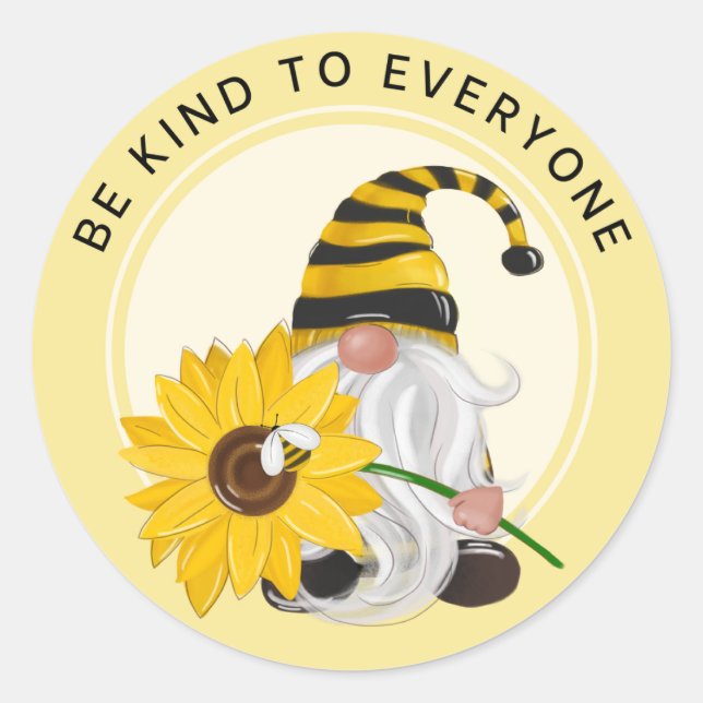 BE KIND TO EVERYONE - Round sticker (Front)
