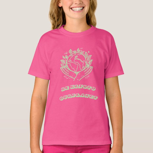 Be Kind to Our Planet: Caring Hands Earth Tee (Front)
