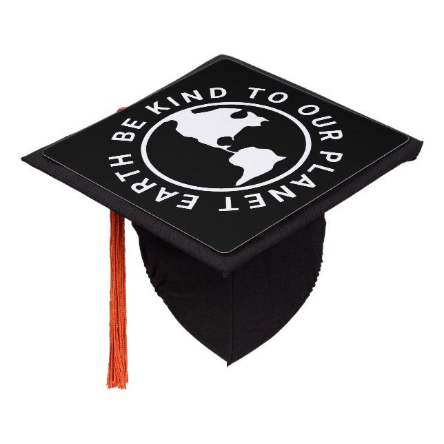 Be kind to our planet earth world climate change graduation cap topper (Angled)