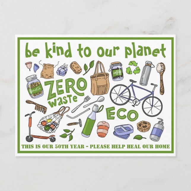 Be KIND to our Planet - Environmental Earth Day Postcard (Front)