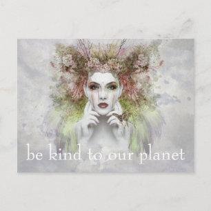 Be KIND to our Planet - Gaia Crying Earth Day Postcard