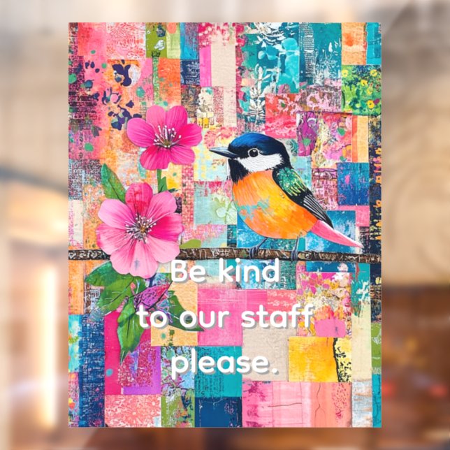Be Kind to our staff please Window Cling (Sheet 2)