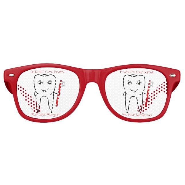 Be Kind To Your Dentist Funny Retro Sunglasses (Front)