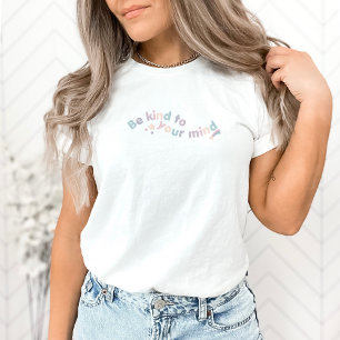 Be Kind to Your Mind Cute Stars French Grey T-Shirt