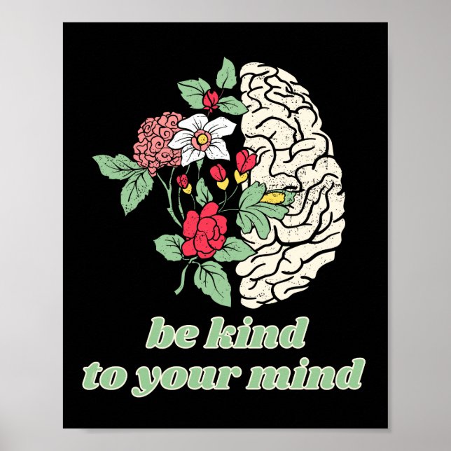 BE KIND TO YOUR MIND mental healt awareness        Poster (Front)