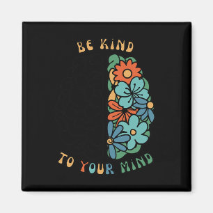 Be Kind To Your Mind Retro Green Mental Health Awa Magnet