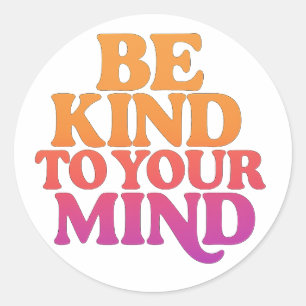 BE KIND TO YOUR MIND – Retro Wavy Sticker