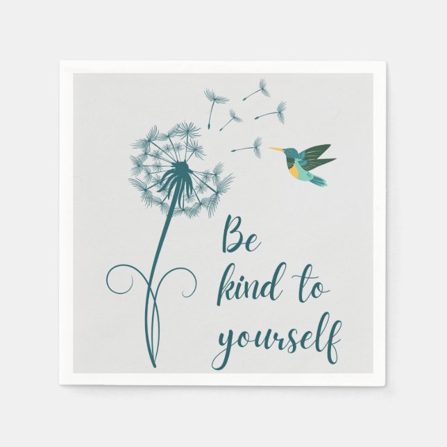 Be Kind to Yourself Floral Paper Napkins (Front)