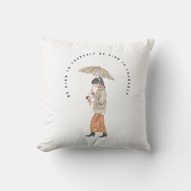 Be Kind To Yourself Outdoor Pillow (Front)