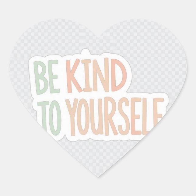 Be Kind To Yourself Sticker- 20 Mini Heart Decals Sticker (Front)
