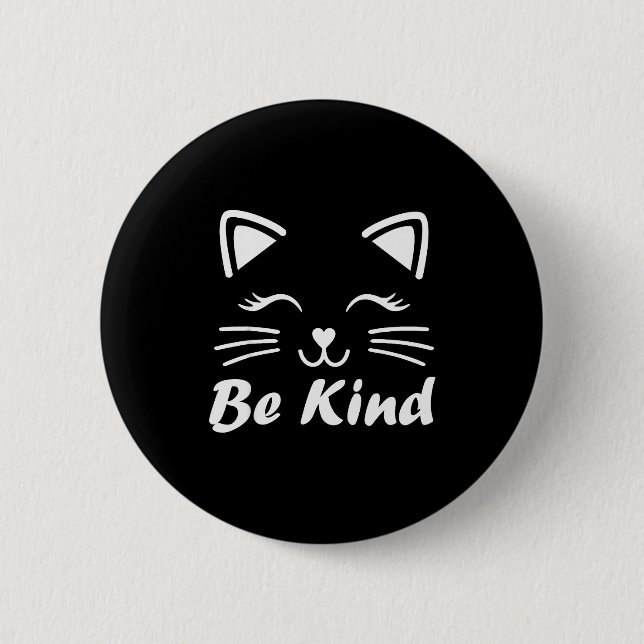Be Kind Unity Day Cute Cat Anti Bullying Kindness  2 Inch Round Button (Front)