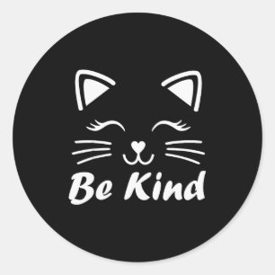 Be Kind Unity Day Cute Cat Anti Bullying Kindness  Classic Round Sticker