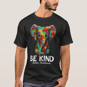 Be Kind Warrior Autistic Elephant Puzzle Autism Aw T-Shirt