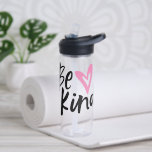 Be Kind Water Bottle<br><div class="desc">Be Kind, cute typography quote, water bottle.</div>