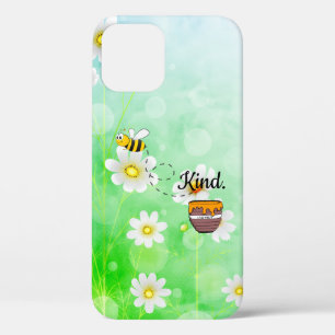 Be Kind White & Green Floral Text Beautiful iPhone 12 Pro Case