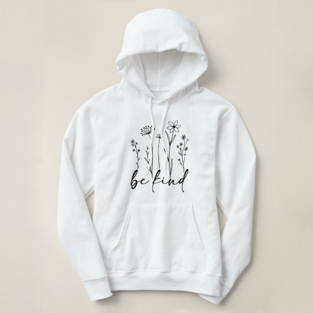 Be Kind Wildflower Minimalist Flower Sweatshirt (Design Front)