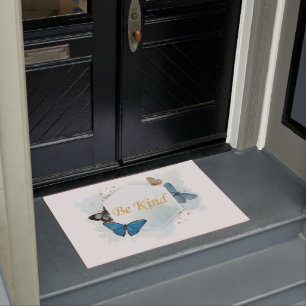 Be Kind Women’s Inspirational Butterfly Watercolor Doormat