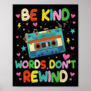 Be kind words don't rewind music lovers 90's 80's poster
