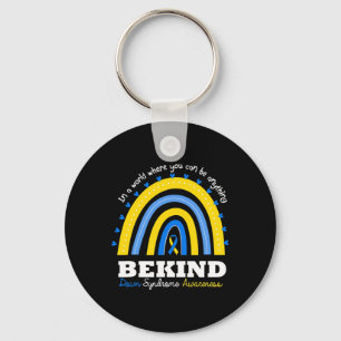 Be Kind World Down Syndrome Day Awareness Supporte Keychain