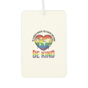 Be Kind World Heart Rainbow Vector T-Shirt Design_ Air Freshener
